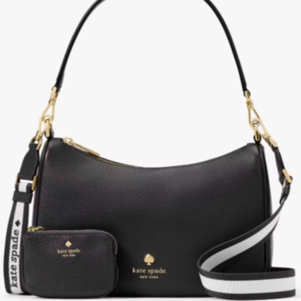 Kate Spade Black Crossbody Bag with Gold Accents